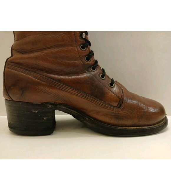 FRYE Black Label Rare Vintage Made In USA Equestrian Boots Women's Size 7 D Wide - Picture 11 of 16